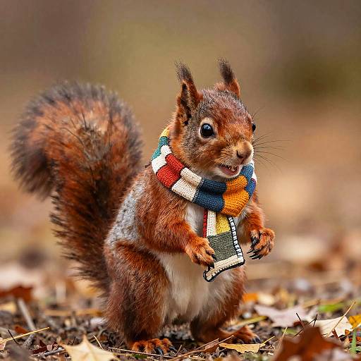 Curious Red Squirrel in Autumn