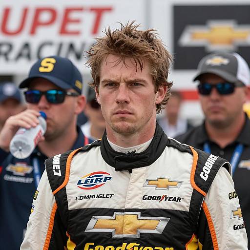 Intense NASCAR Driver in Action