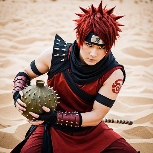 Gaara Cosplay in Desert Setting