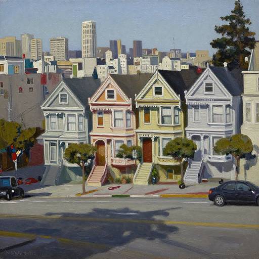 San Francisco Shadow Art Oil Painting
