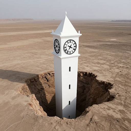 Surreal Gravity-Defying Clock Tower
