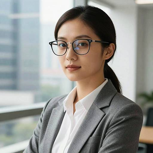 Businesswoman Wearing Stylish Glasses