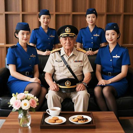 Casual Gathering on a Leather Couch