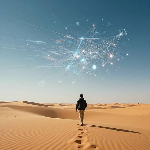 Ethereal Digital Desert Journey