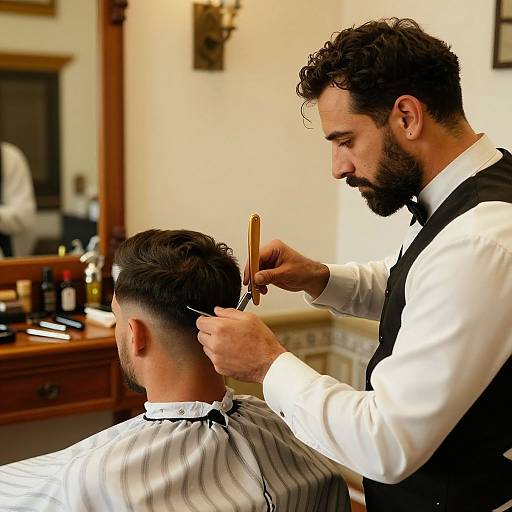 Vintage Seville Barber Shop Scene