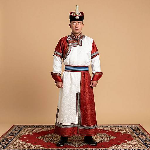 Man in Traditional Mongolian Costume
