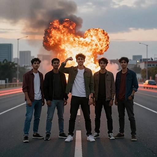 Dynamic Urban Photo of Young Men