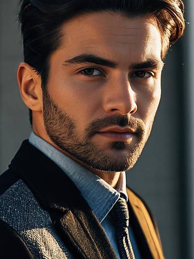 Trendy Modern Man Close-Up Headshot