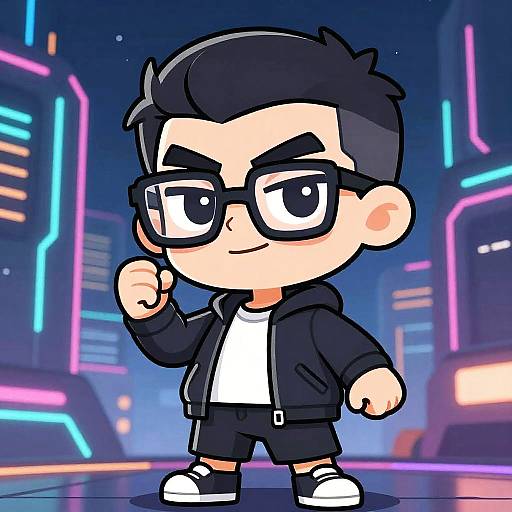 Futuristic Tall Guy Cartoon Character