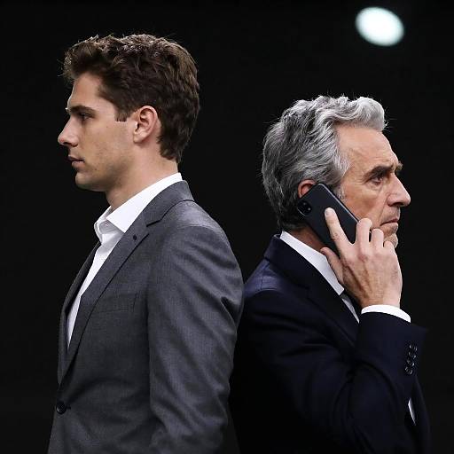 Profile Portrait of Two Men in Suits