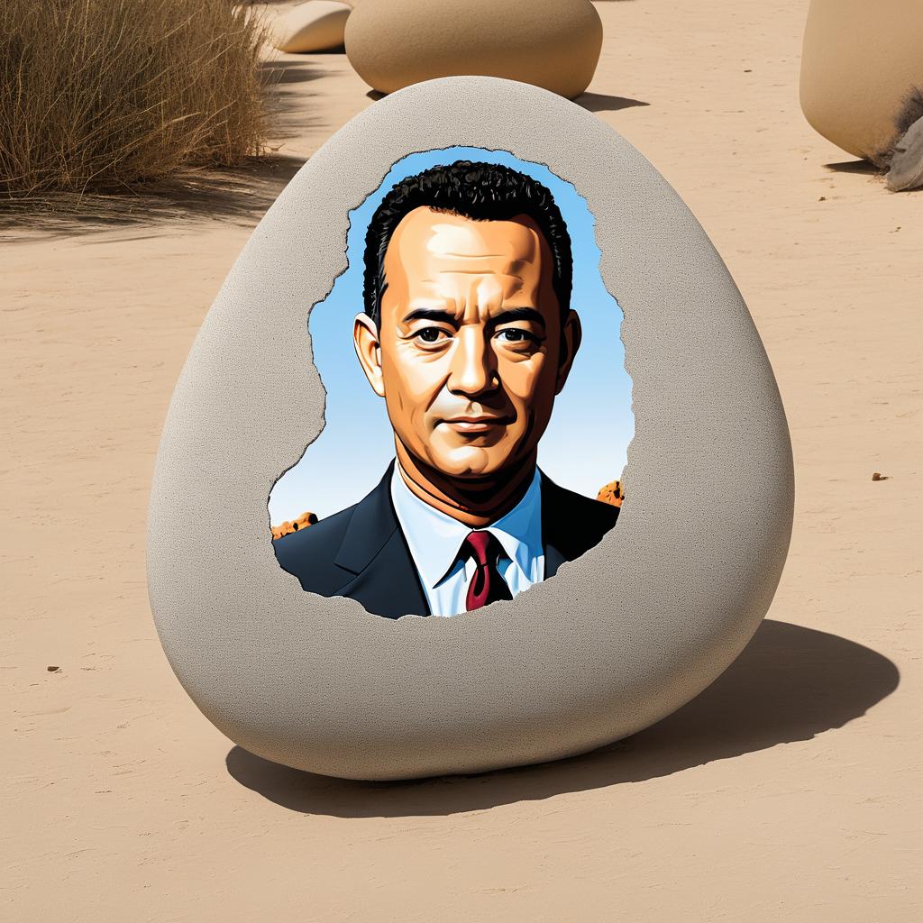 Tom Hanks Transformed into a Stone Sculpture