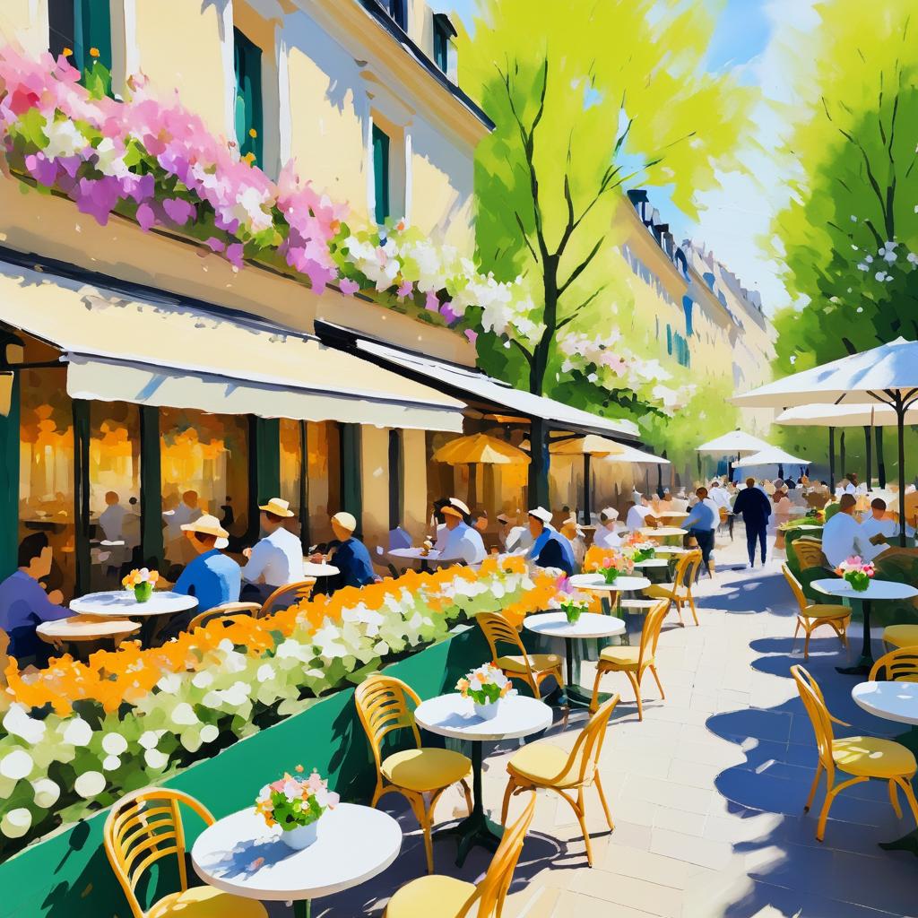 Charming Spring Café Terrace Scene