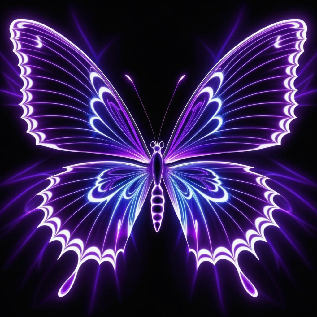 Electrifying Purple Butterfly on Black