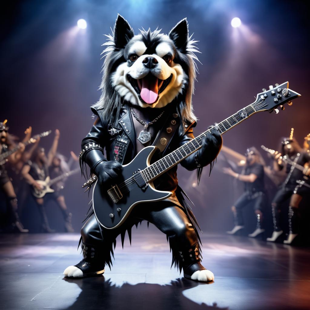 Metal Dog Rock Star on Stage