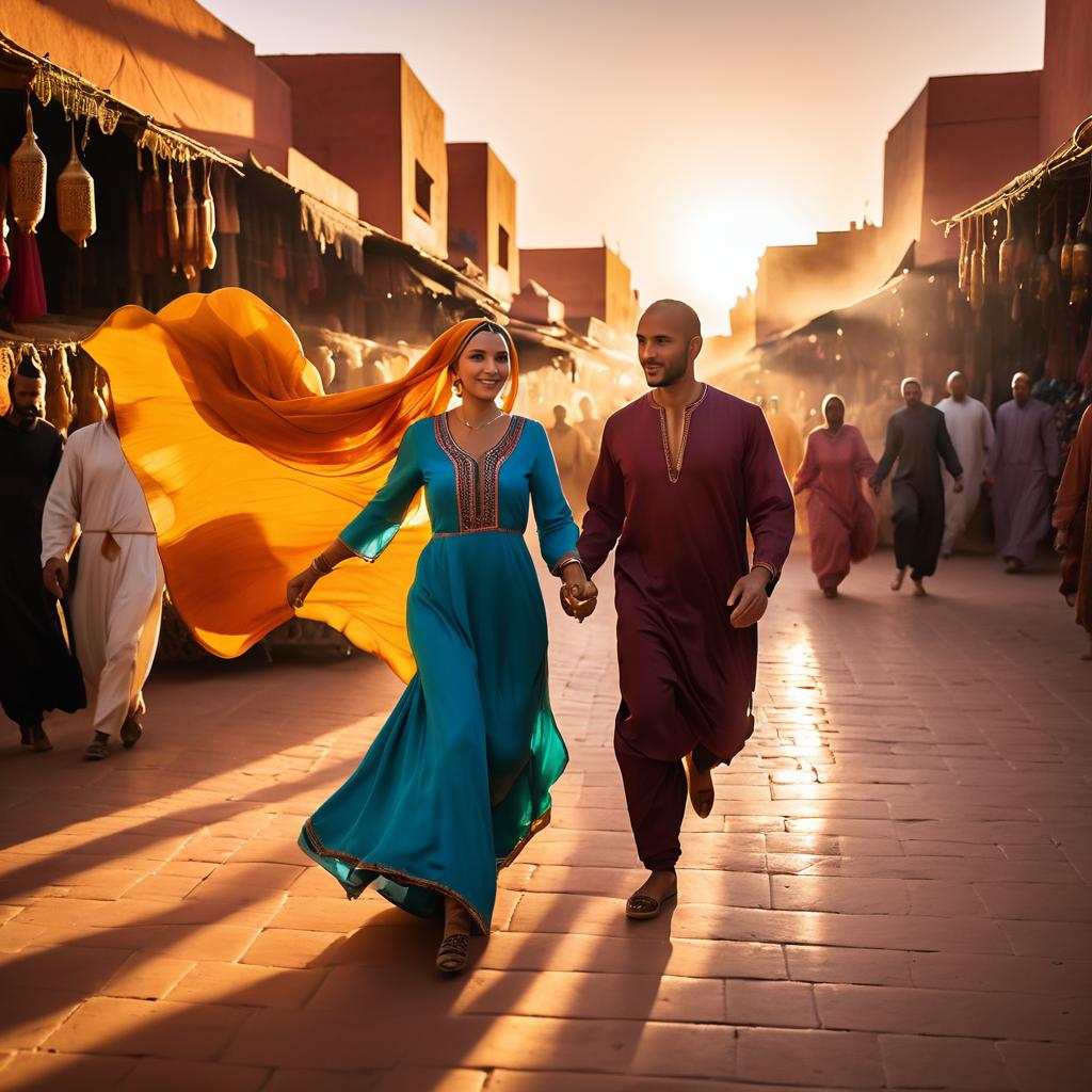 Marrakech Market Sunset Scene