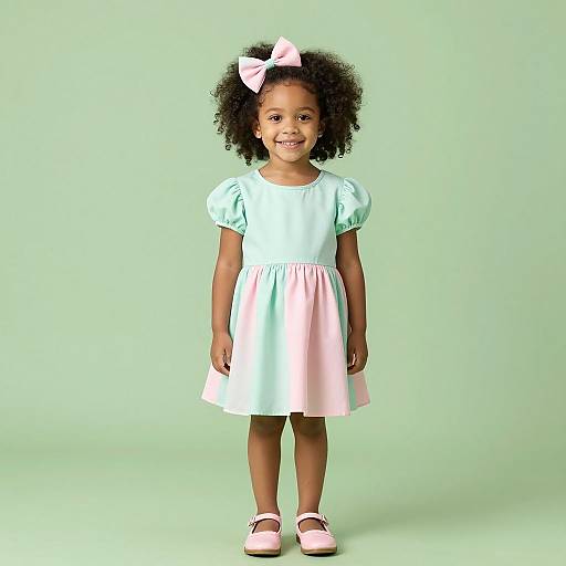 Smiling Little Girl in Pastel Dress