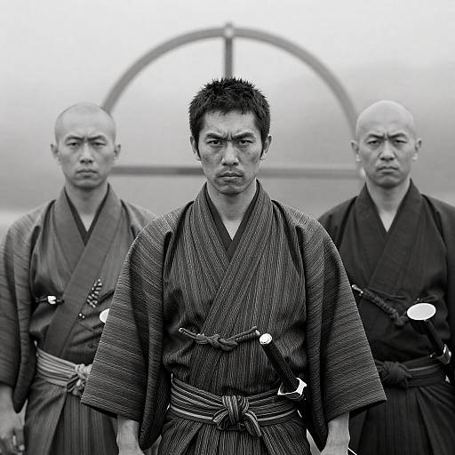 Three Japanese Men in Traditional Attire