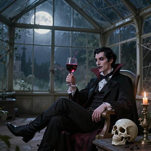 Vampire Vintner in Gothic Greenhouse