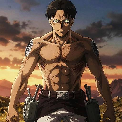 Mysterious Titan-Shifter at Sunset