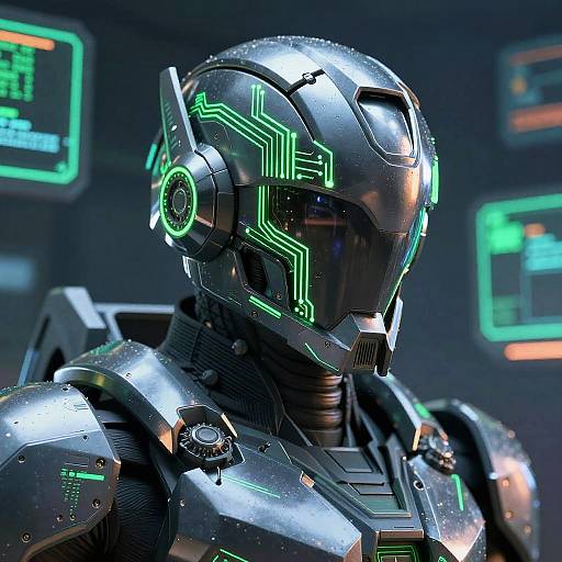 Futuristic Mech Warrior Helmet