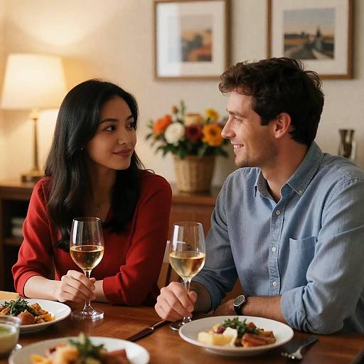 Romantic Dinner Setting with Couple