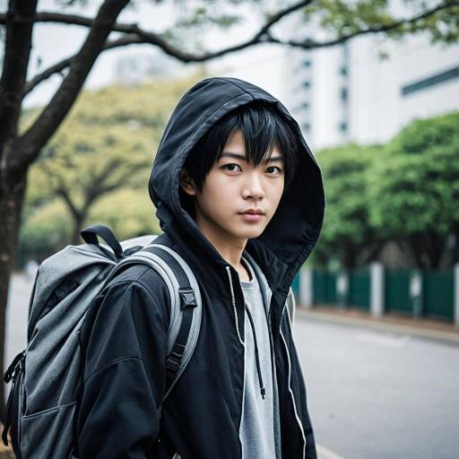 Realistic Anime Hero in Hooded Costume
