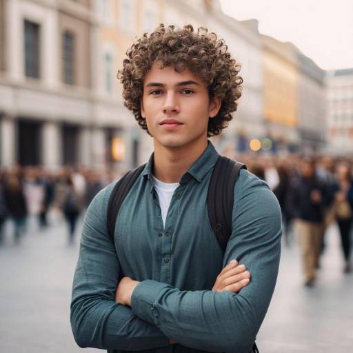 Confident Young Man in Bustling City Confident Young Man in Bustling City