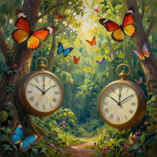 Dreamy Landscape with Enchanted Time Trees