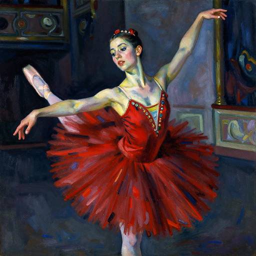 Expressive Ballet Dancer in Red Tutu