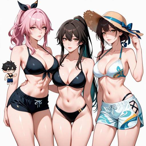 Chibi Summer Pool Party Scene