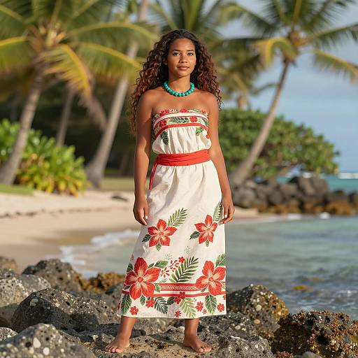 Serene Moana-Inspired Beach Outfit Scene