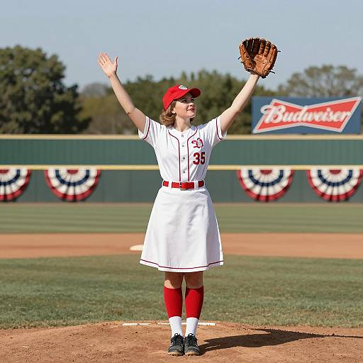 Vintage Baseball Scene with Vibrant Colors