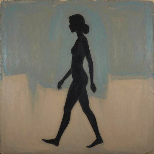 Minimalist Silhouette of Walking Woman