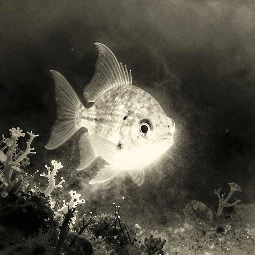 Glowing Lantern Fish Ink Wash