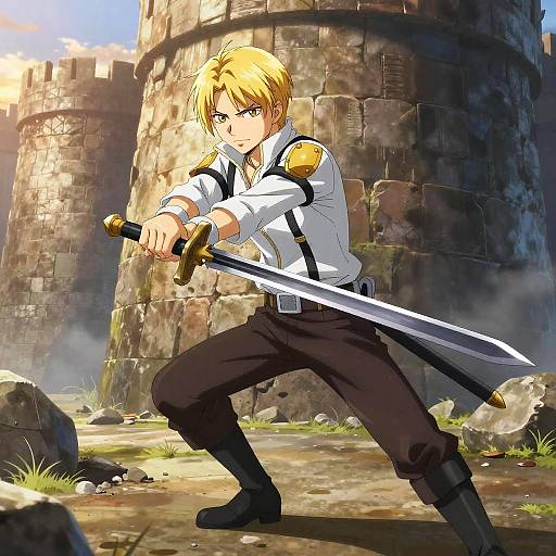 Blonde Survey Corps Hero at Sunset