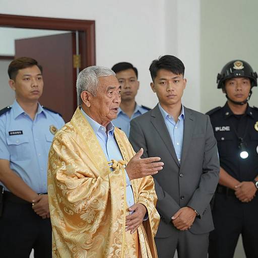 Group of Five Men in Indoor Setting