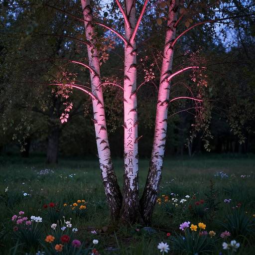 Twilight Birch of Luminous Petals