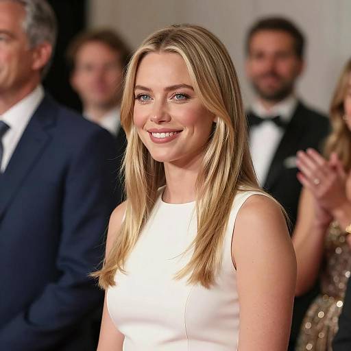 Smiling Woman in Formal Event Setting