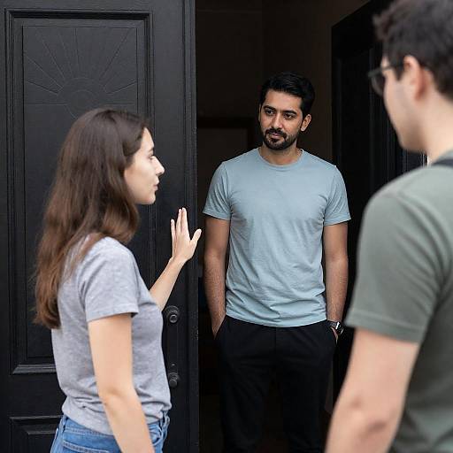 Three-Person Scene by Sunburst Door
