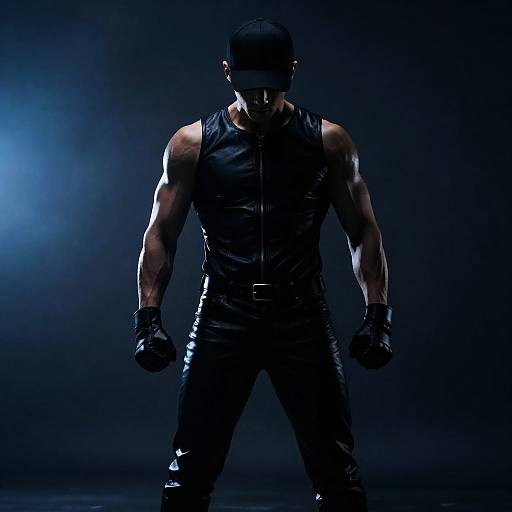 Dramatic Silhouette of Muscular Man