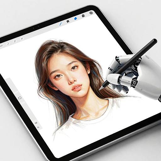 Robotic Hand Creating Digital Portraits