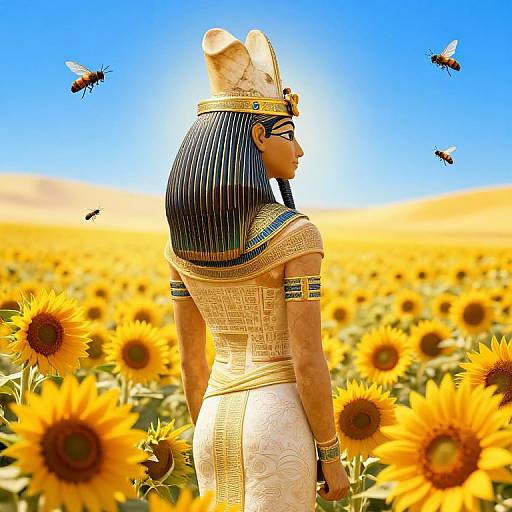 Ancient Egyptian Queen on Papyrus