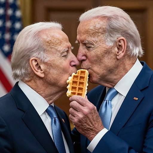 Humorous Joe Biden Waffle Kiss