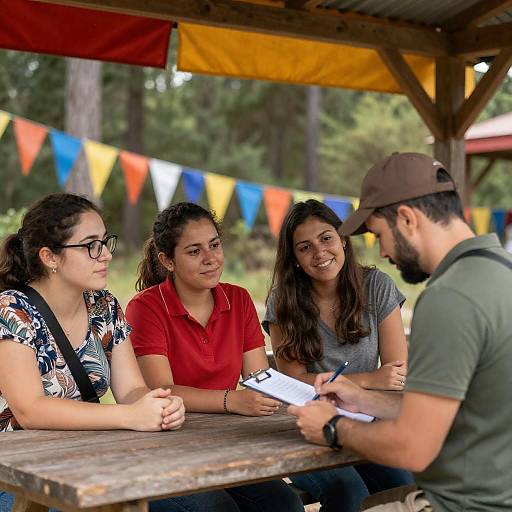 Outdoor Gathering at a Forest Booth