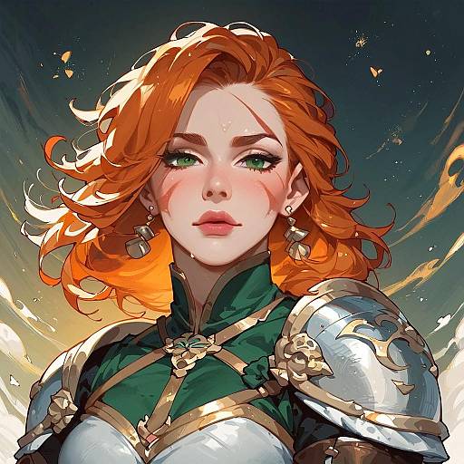 Moonlit Celtic Warrior Woman with Scar