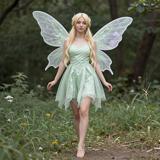 Light Green Fairy Costume Solo Girl