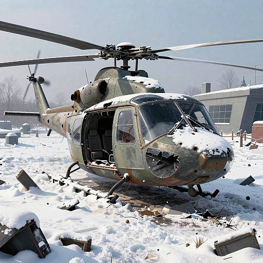 Graphic Novel Helicopter Wreck Scene