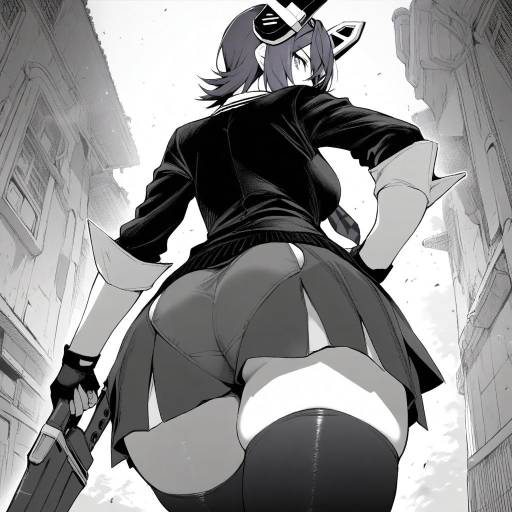 Monochrome Portrait of Tenryuu Kancolle