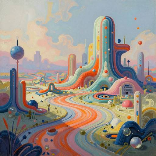 Surreal Futuristic Digital Landscape