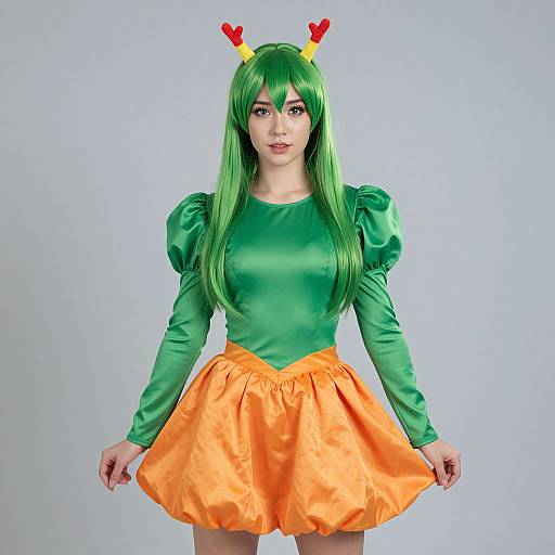 Vibrant Green Rainbow Costume